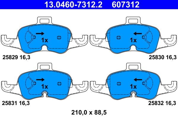 ATE 13.0460-7312.2 Brake Pad Set, disc brake