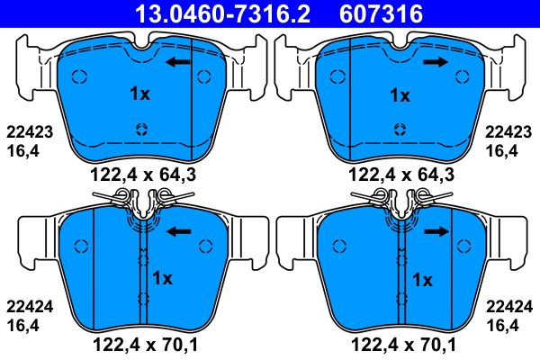 ATE 13.0460-7316.2 Brake Pad Set, disc brake