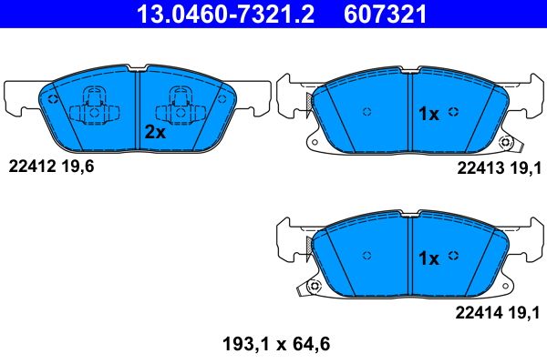ATE 13.0460-7321.2 Brake Pad Set, disc brake