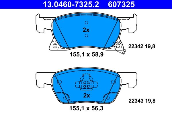 ATE 13.0460-7325.2 Brake Pad Set, disc brake