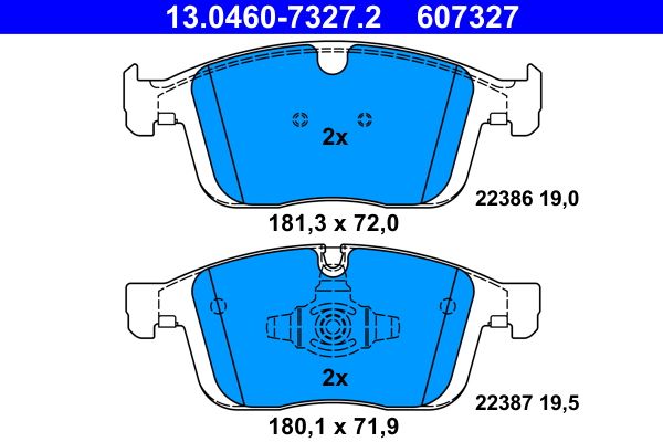 ATE 13.0460-7327.2 Brake Pad Set, disc brake
