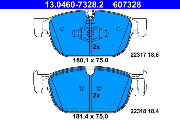 ATE 13.0460-7328.2 Brake Pad Set, disc brake
