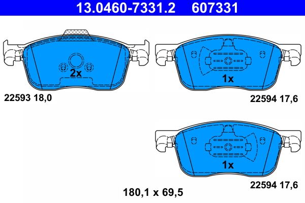 ATE 13.0460-7331.2 Brake Pad Set, disc brake
