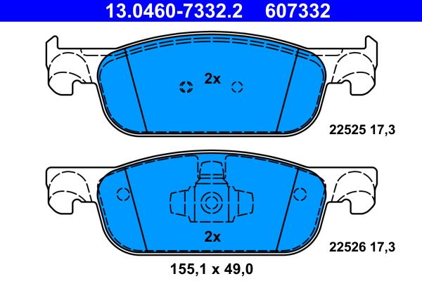 ATE 13.0460-7332.2 Brake Pad Set, disc brake