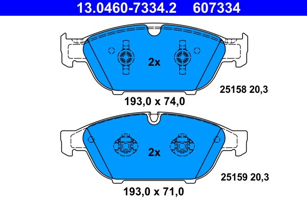 ATE 13.0460-7334.2 Brake Pad Set, disc brake