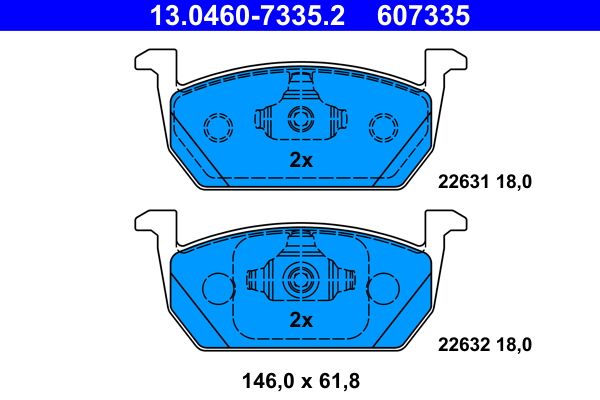 ATE 13.0460-7335.2 Brake Pad Set, disc brake