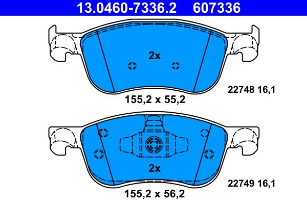 ATE 13.0460-7336.2 Brake Pad Set, disc brake
