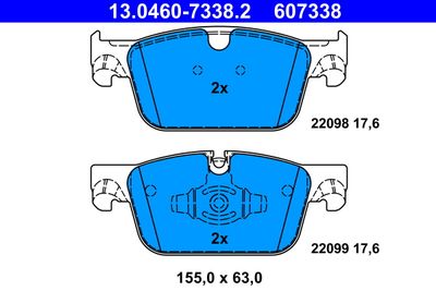 Brake Pad Set, disc brake ATE 13.0460-7338.2