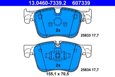 Brake Pad Set, disc brake ATE 13.0460-7339.2