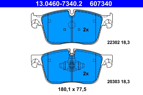 ATE 13.0460-7340.2 Brake Pad Set, disc brake