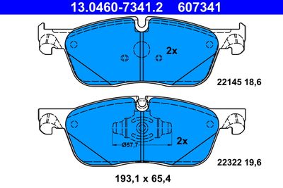 Brake Pad Set, disc brake ATE 13.0460-7341.2