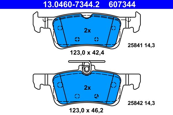 ATE 13.0460-7344.2 Brake Pad Set, disc brake