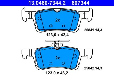 Brake Pad Set, disc brake ATE 13.0460-7344.2