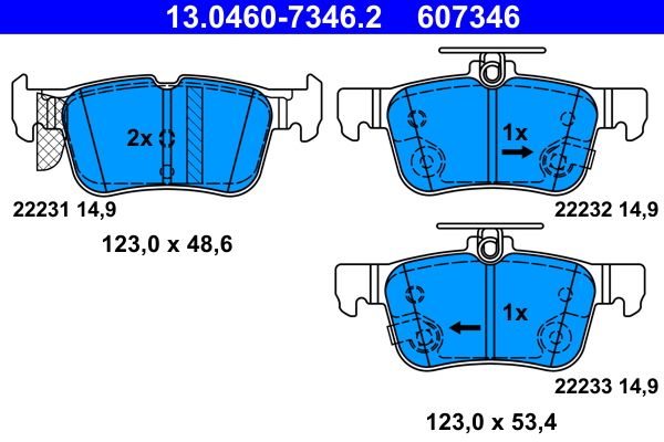 ATE 13.0460-7346.2 Brake Pad Set, disc brake