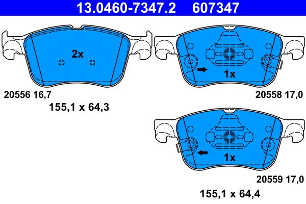ATE 13.0460-7347.2 Brake Pad Set, disc brake