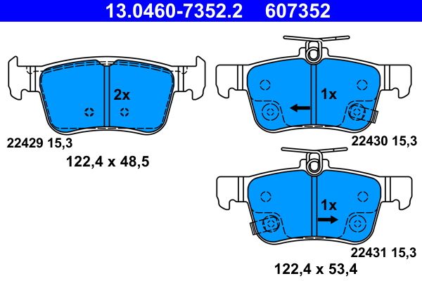 ATE 13.0460-7352.2 Brake Pad Set, disc brake