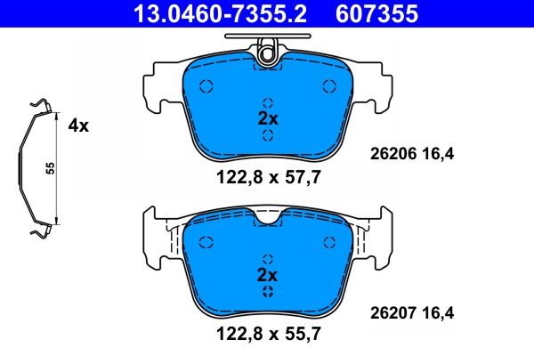 ATE 13.0460-7355.2 Brake Pad Set, disc brake