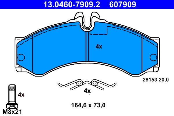 ATE 13.0460-7909.2 Brake Pad Set, disc brake