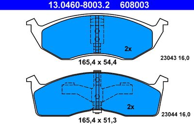 Brake Pad Set, disc brake ATE 13.0460-8003.2