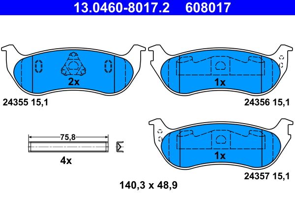 ATE 13.0460-8017.2 Brake Pad Set, disc brake