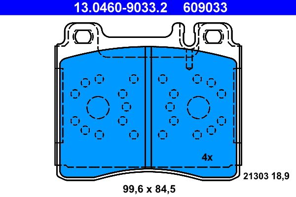 ATE 13.0460-9033.2 Brake Pad Set, disc brake