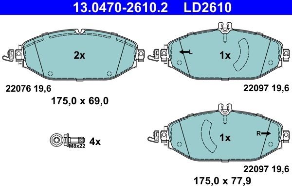 ATE 13.0470-2610.2 Brake Pad Set, disc brake