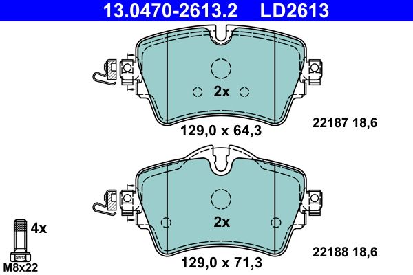 ATE 13.0470-2613.2 Brake Pad Set, disc brake