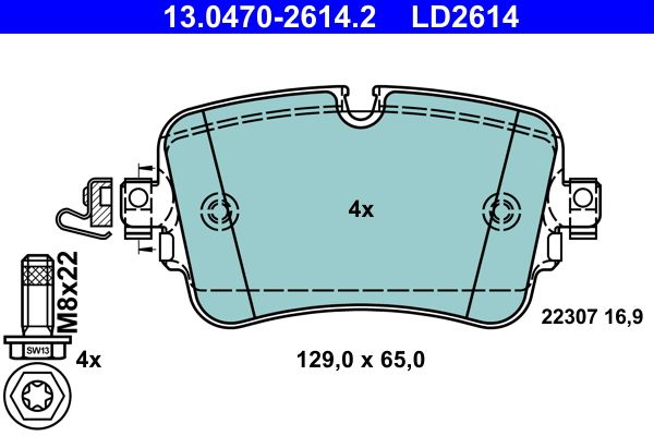 ATE 13.0470-2614.2 Brake Pad Set, disc brake