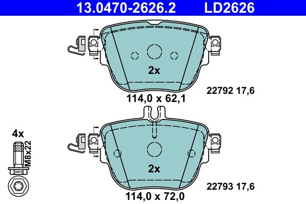 ATE 13.0470-2626.2 Brake Pad Set, disc brake