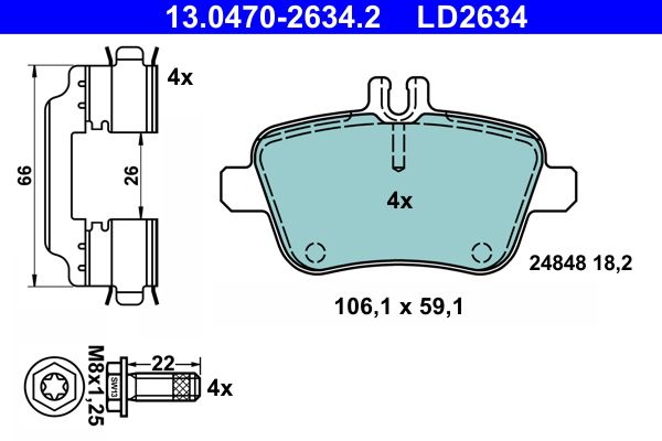 ATE 13.0470-2634.2 Brake Pad Set, disc brake