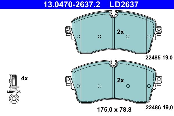 ATE 13.0470-2637.2 Brake Pad Set, disc brake