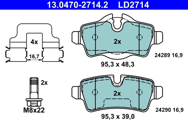 ATE 13.0470-2714.2 Brake Pad Set, disc brake