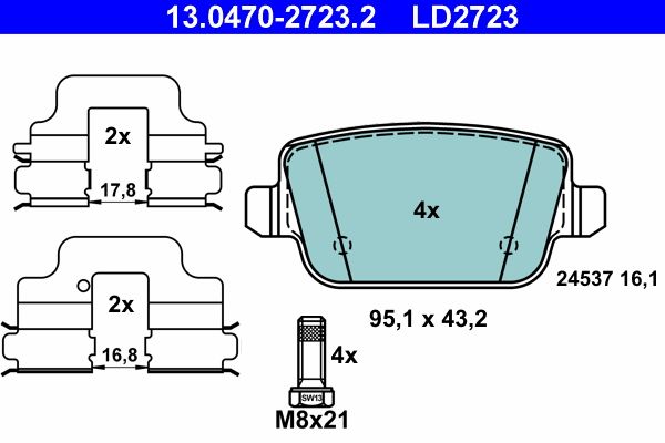 ATE 13.0470-2723.2 Brake Pad Set, disc brake