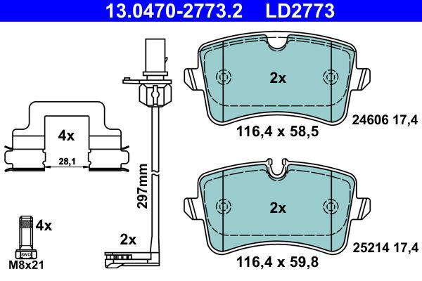 ATE 13.0470-2773.2 Brake Pad Set, disc brake