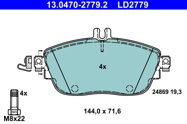 ATE 13.0470-2779.2 Brake Pad Set, disc brake
