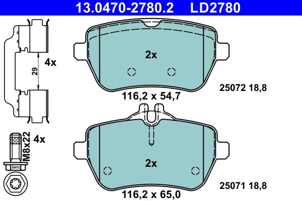 ATE 13.0470-2780.2 Brake Pad Set, disc brake