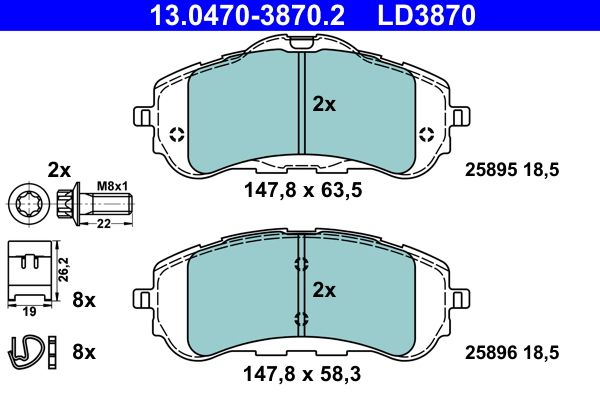 ATE 13.0470-3870.2 Brake Pad Set, disc brake