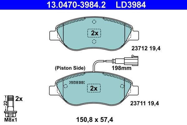 ATE 13.0470-3984.2 Brake Pad Set, disc brake
