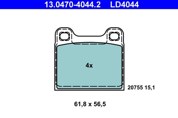ATE 13.0470-4044.2 Brake Pad Set, disc brake