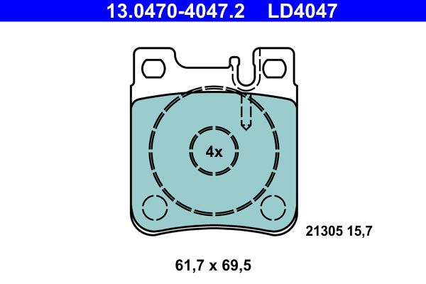 ATE 13.0470-4047.2 Brake Pad Set, disc brake