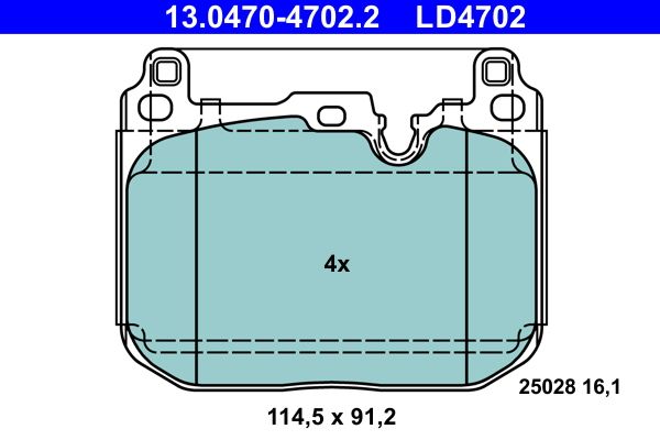 ATE 13.0470-4702.2 Brake Pad Set, disc brake