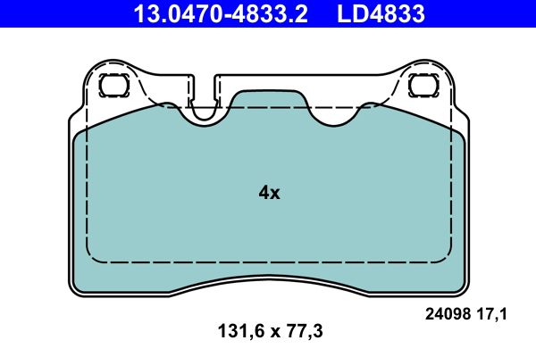 ATE 13.0470-4833.2 Brake Pad Set, disc brake