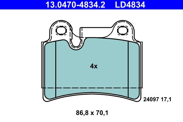 ATE 13.0470-4834.2 Brake Pad Set, disc brake