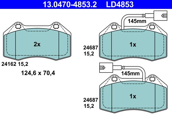 ATE 13.0470-4853.2 Brake Pad Set, disc brake