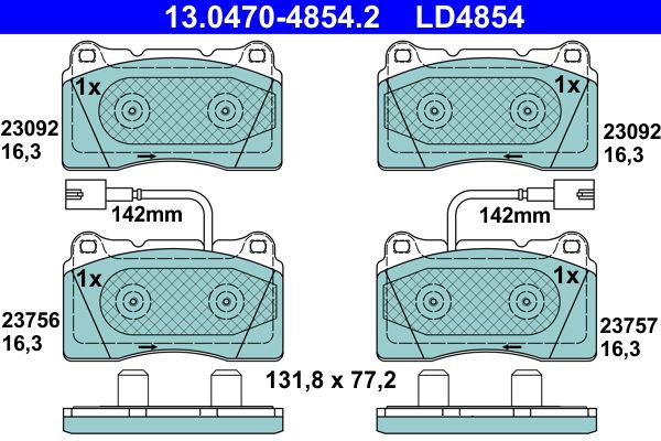 ATE 13.0470-4854.2 Brake Pad Set, disc brake