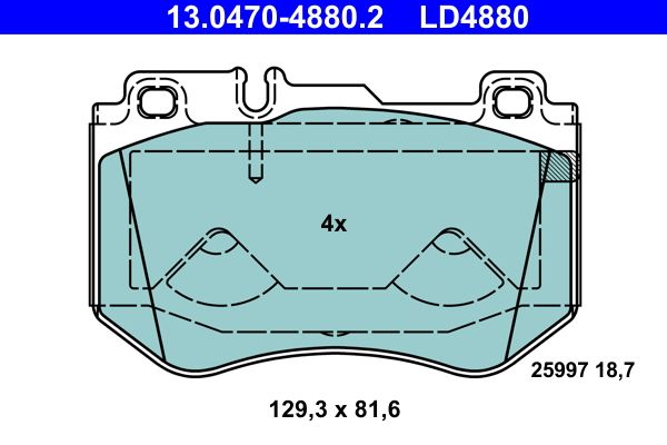 ATE 13.0470-4880.2 Brake Pad Set, disc brake