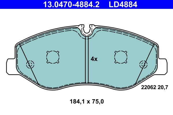 ATE 13.0470-4884.2 Brake Pad Set, disc brake