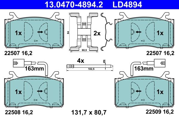 ATE 13.0470-4894.2 Brake Pad Set, disc brake