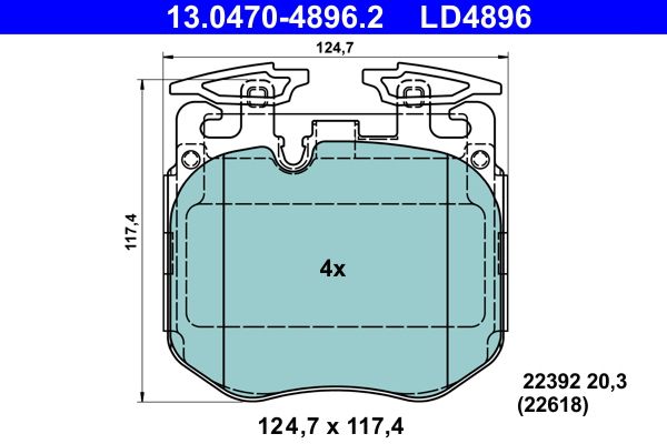 ATE 13.0470-4896.2 Brake Pad Set, disc brake