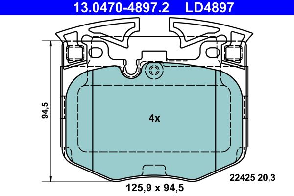 ATE 13.0470-4897.2 Brake Pad Set, disc brake